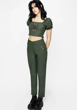 Whisper Embroidered Linen-Blend Tapered Trousers