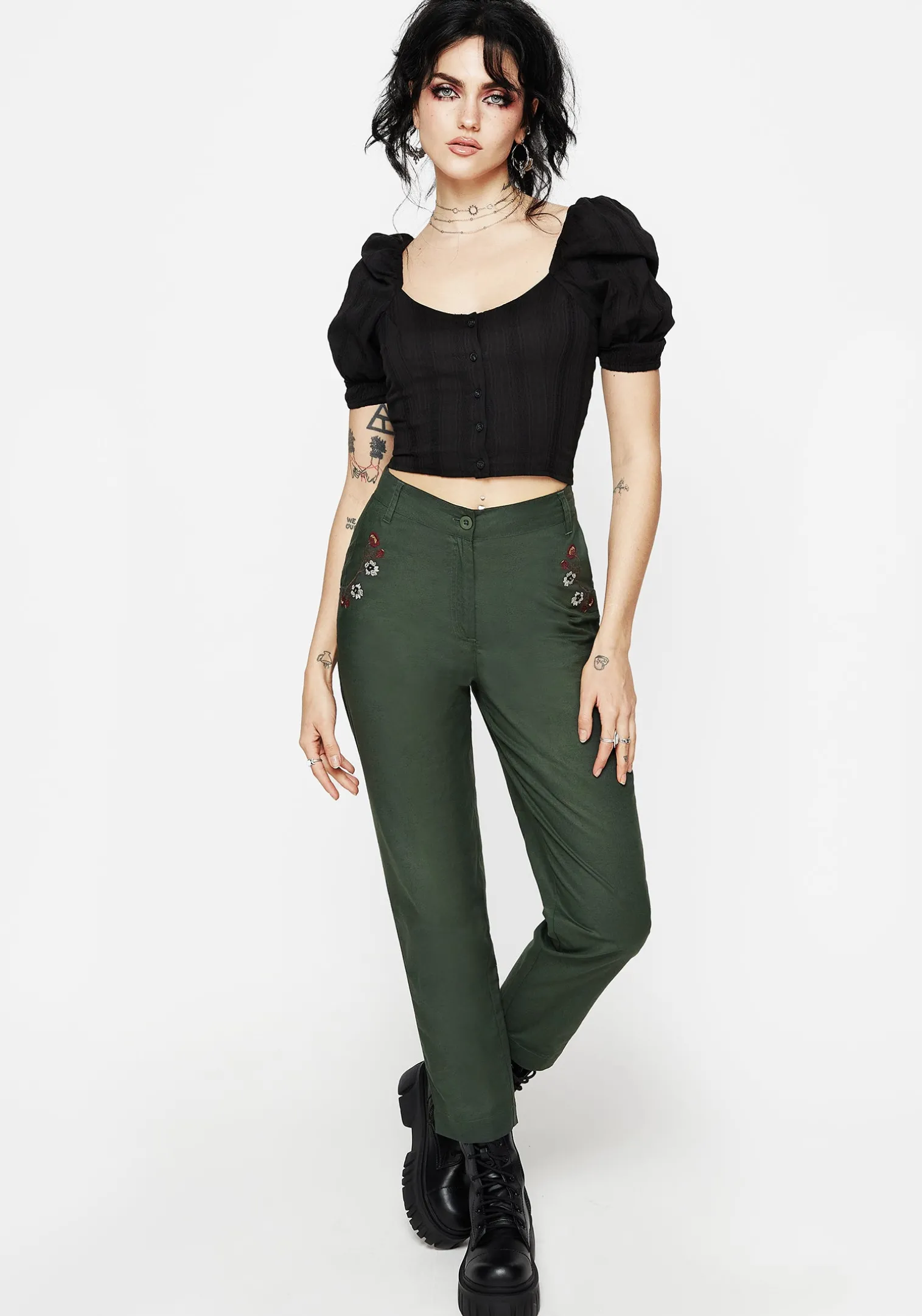 Whisper Embroidered Linen-Blend Tapered Trousers