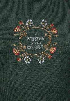 Whisper Mock Neck Embroidered Knit Sweater