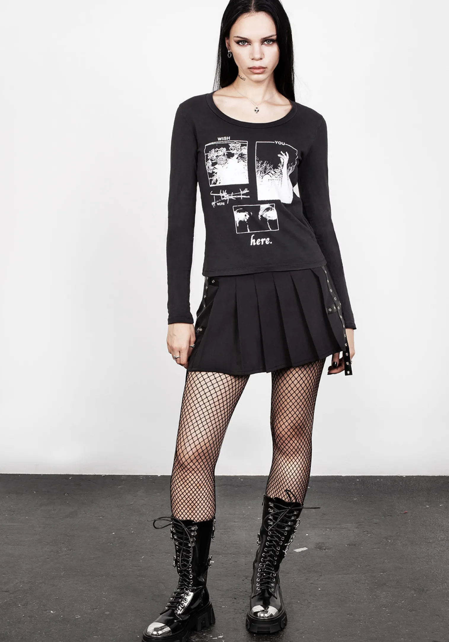 Wish Washed Black Scoop Neck T-Shirt