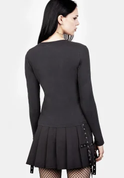 Wish Washed Black Scoop Neck T-Shirt