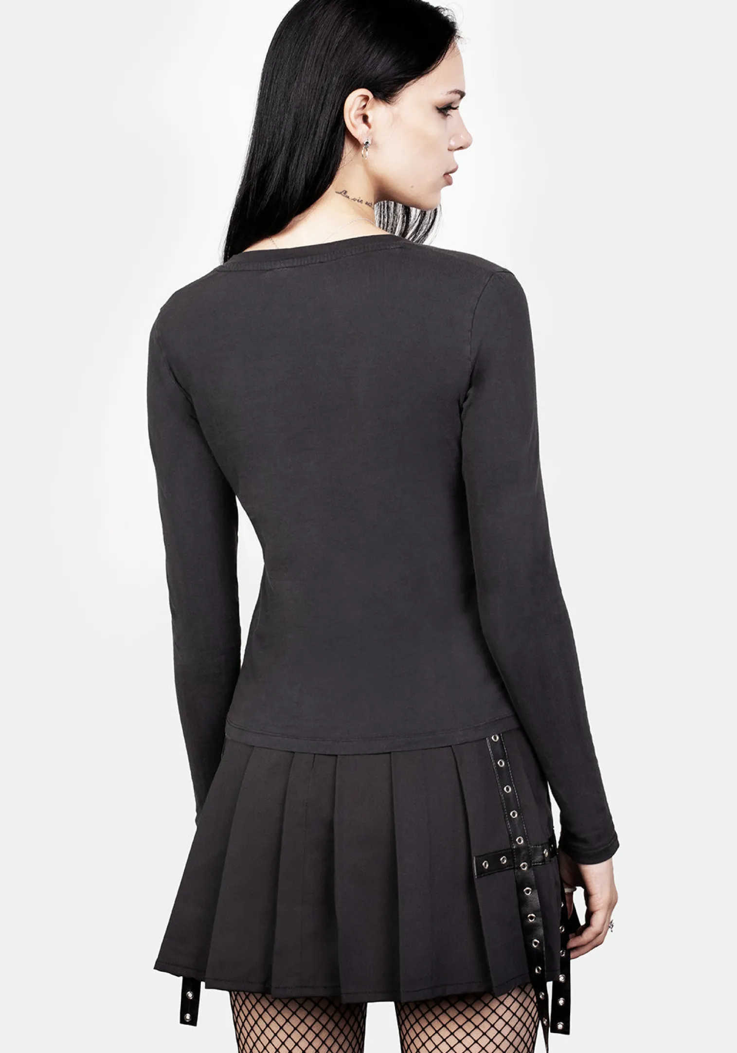 Wish Washed Black Scoop Neck T-Shirt