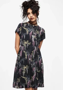 Wisteria Floral Print Mini Skater Dress