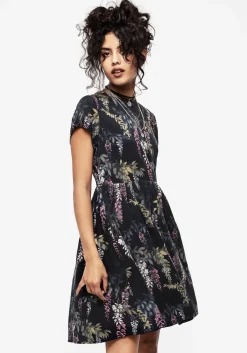 Wisteria Floral Print Mini Skater Dress