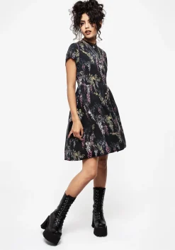 Wisteria Floral Print Mini Skater Dress
