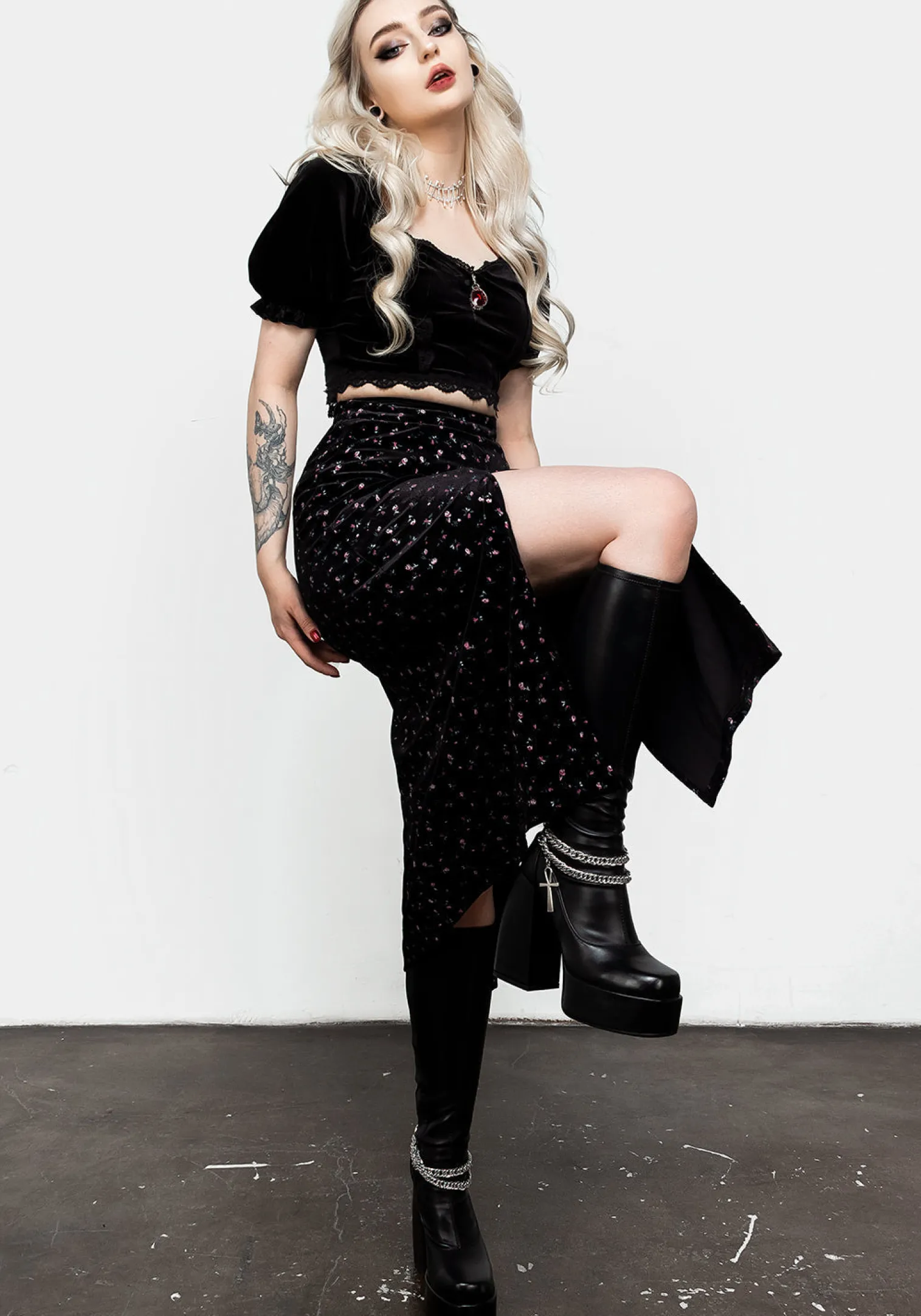 Woe Midi Split Skirt