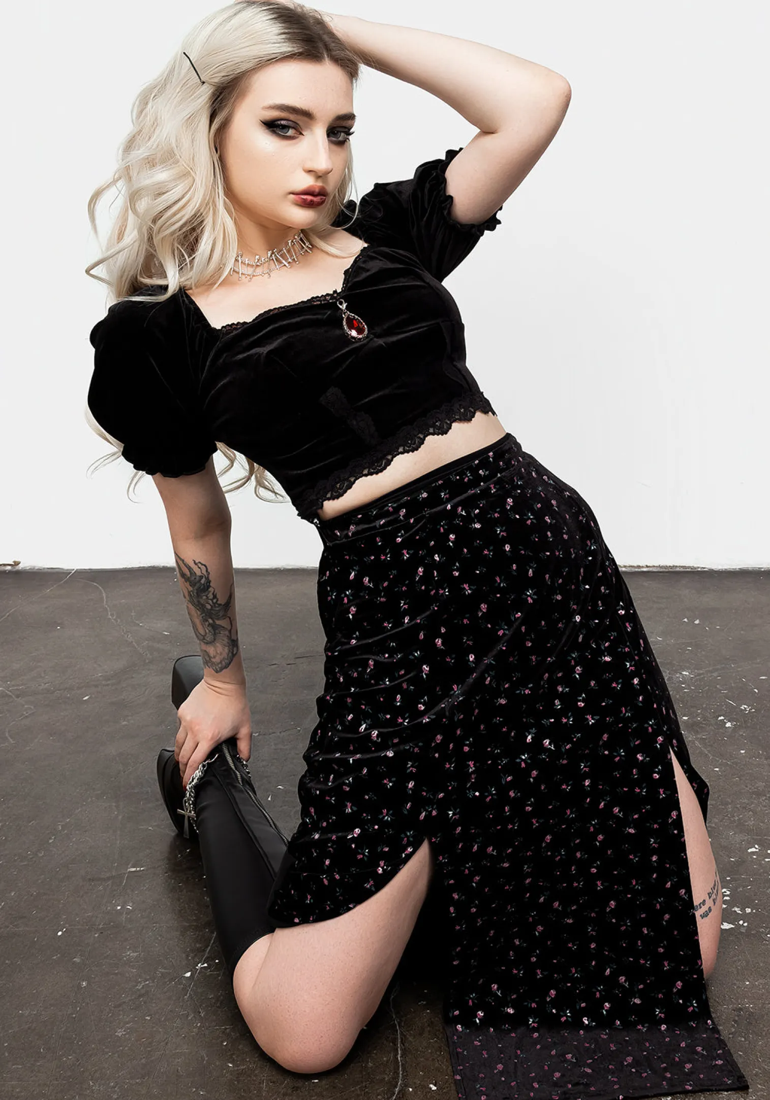 Woe Midi Split Skirt