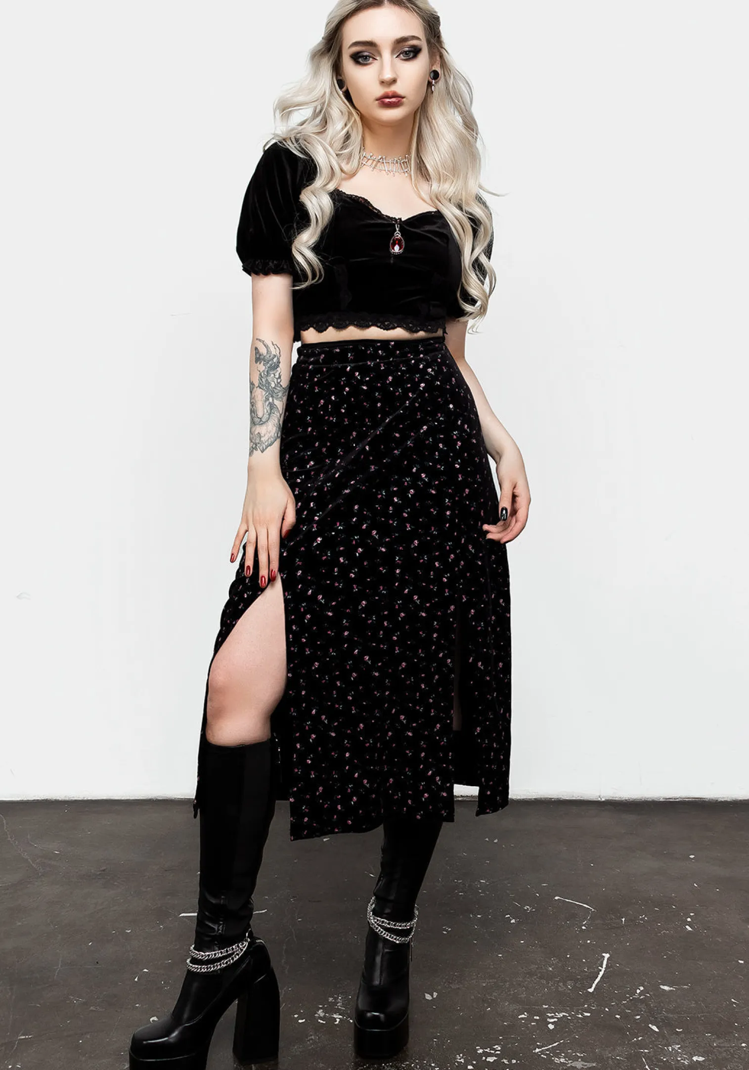 Woe Midi Split Skirt