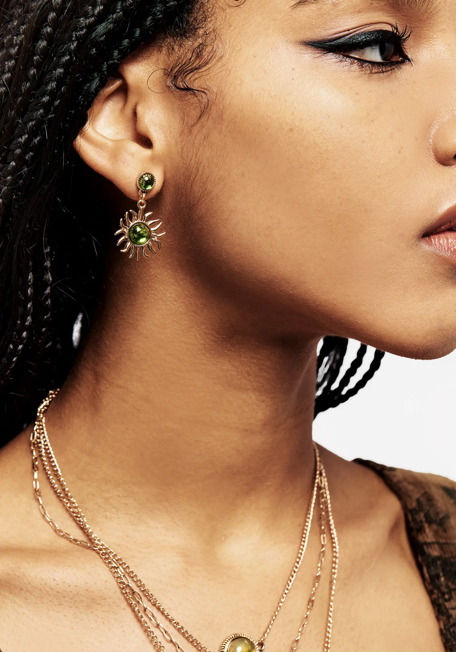 Xanthe Pressed Algae Sun Drop Earrings