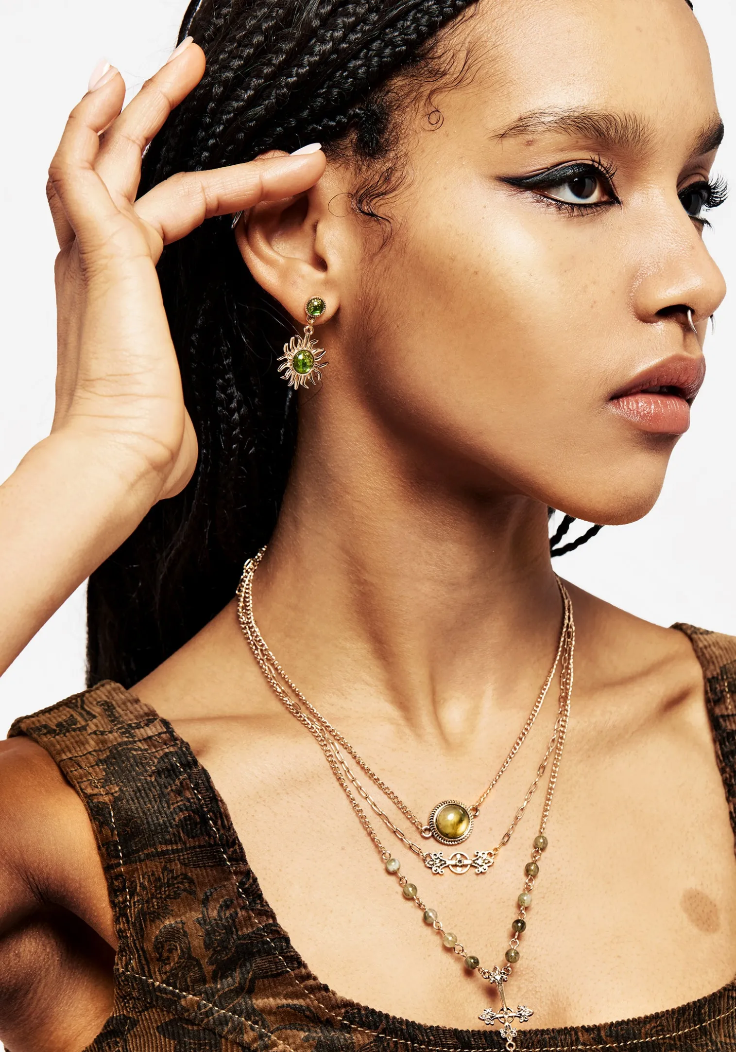 Xanthe Pressed Algae Sun Drop Earrings