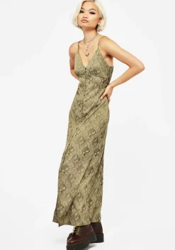 Yara Floral Print Button Up Maxi Slip Dress