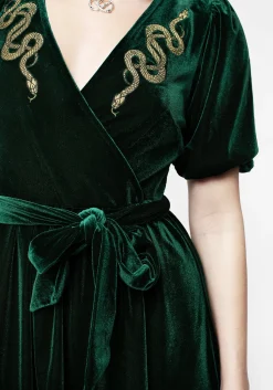 Zarina Embroidered Mini Wrap Dress