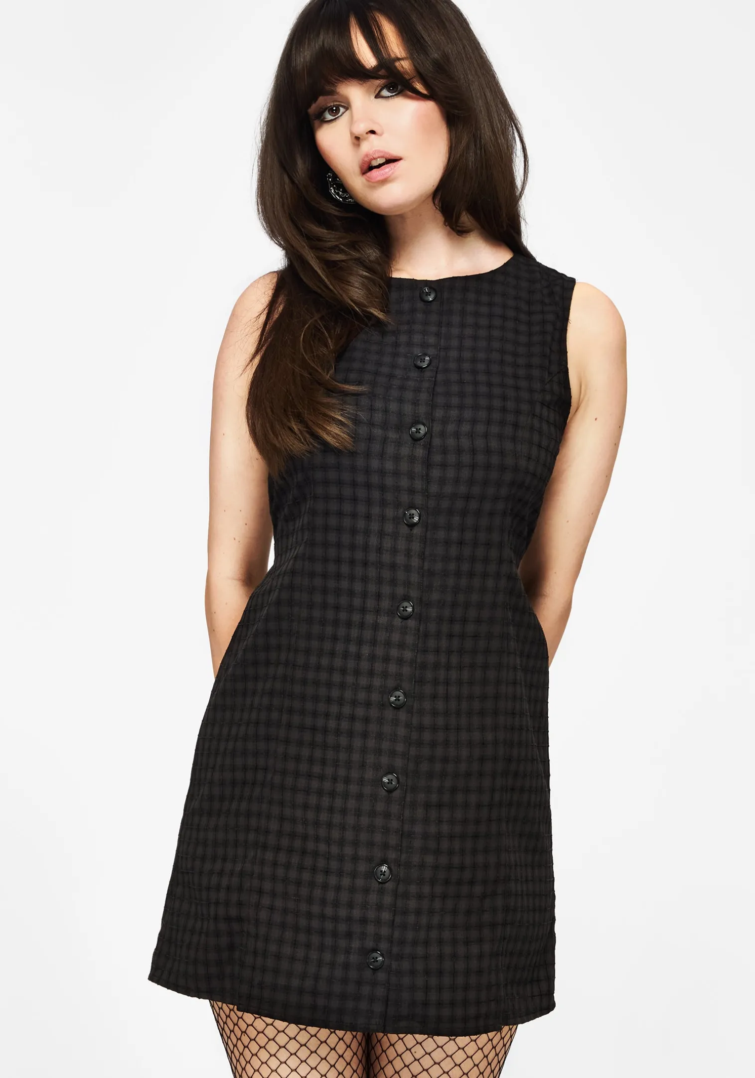 Ziggy Check Button Up Mini Dress