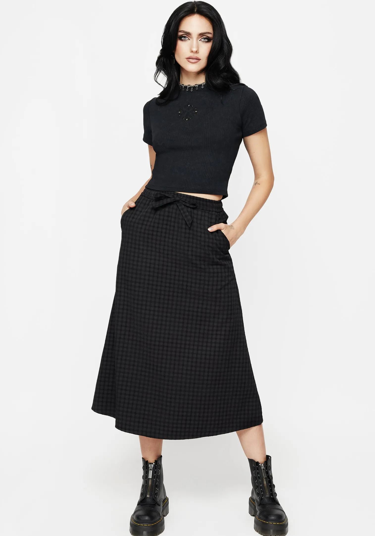 Ziggy Check Midi Skirt