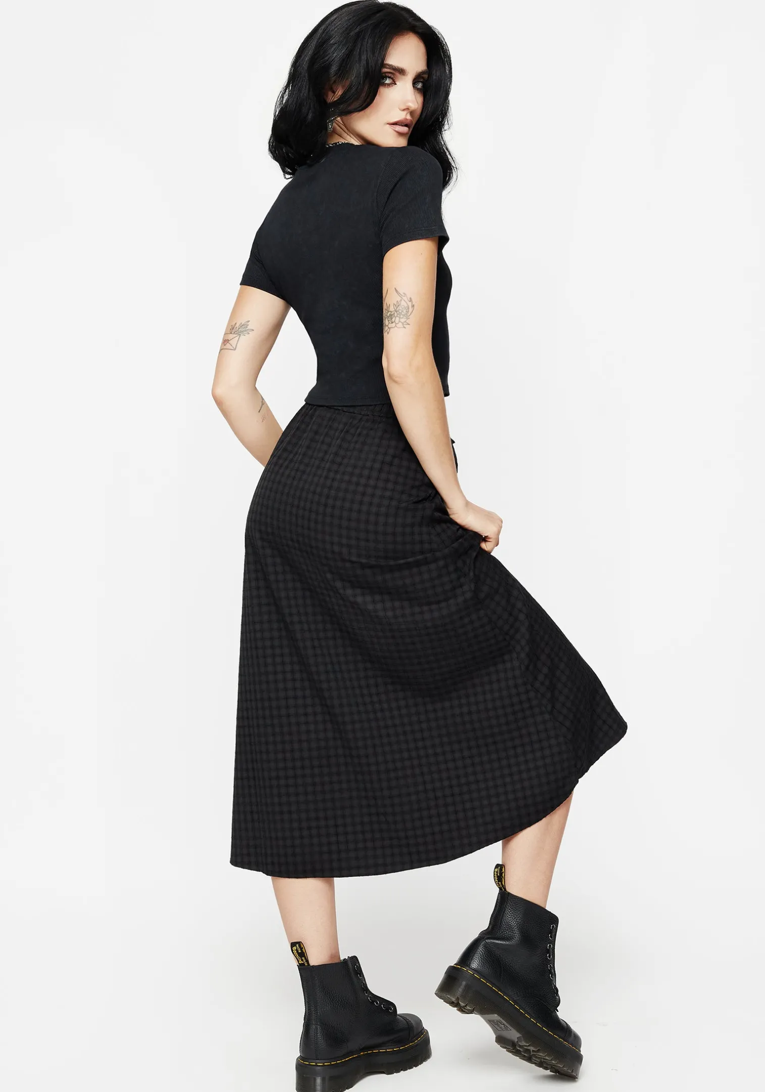 Ziggy Check Midi Skirt