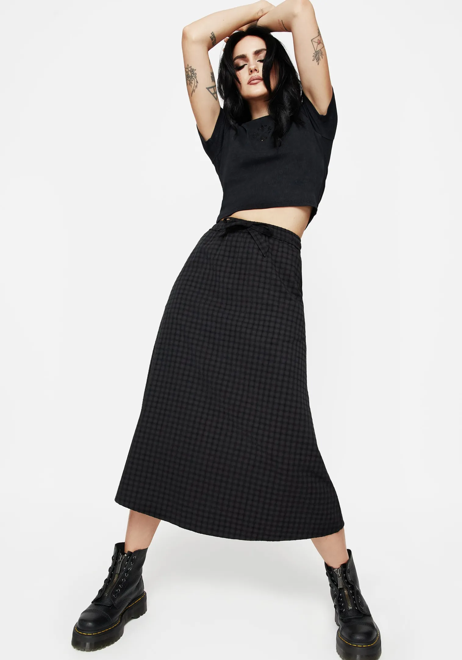 Ziggy Check Midi Skirt