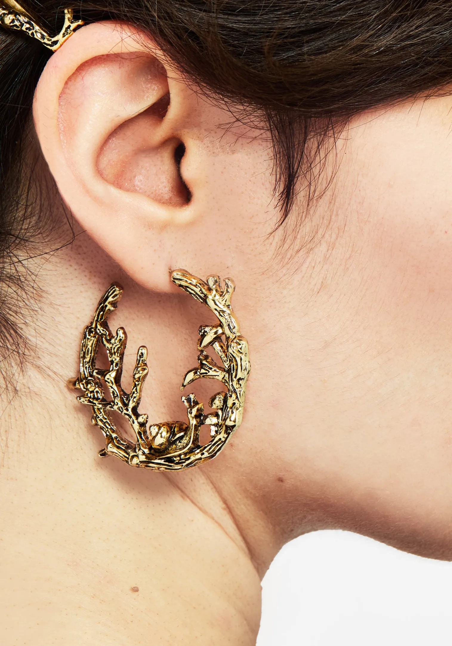 Zinnia Hoop Earring - Gold