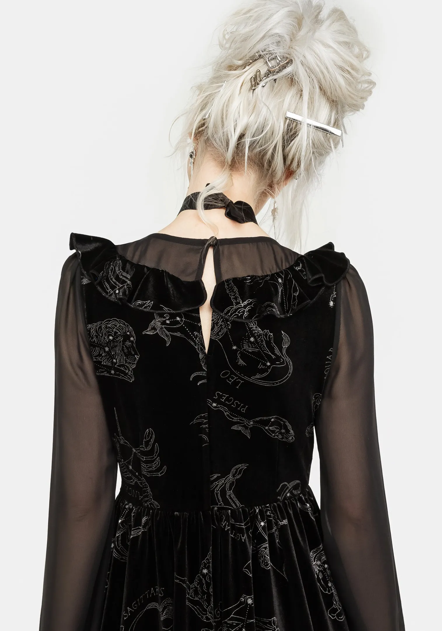 Zodiac Foil Print Mini Dress
